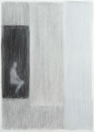 Figures, Sitzende Figur, hell im dunklen Raum, 2004-2006
pastello su carta
70 x 50 cm