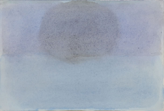 Nature morte, Dunkler Schädel auf blauem Hintergrund, 2001
acquerello su carta
13,5 x 19,5 cm